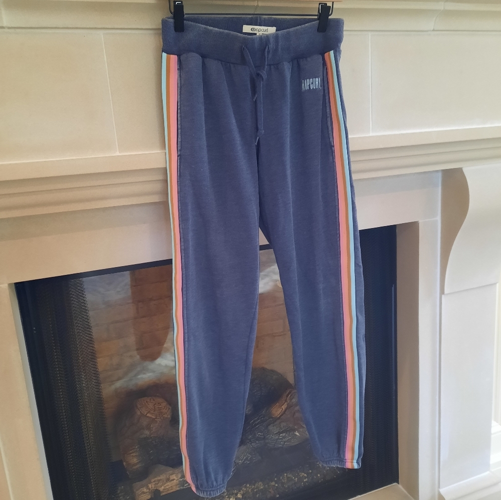 Rip Curl Grey Distressed Joggers With Multi Color… - image 1
